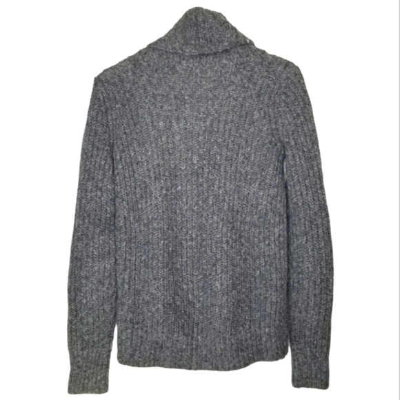 ABERCROMBIE & FITCH Fisherman Cable Knit Sweater Cowl Neck Grey Women's Small - Picture 5 of 10